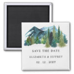 Rustic Mountains Pine Save The Date Magnet at Zazzle