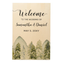 Rustic Mountains Pine Wedding Welcome Sign