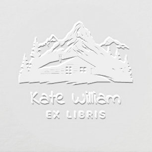 Rustic Mountains & Pines Ex libris Embosser