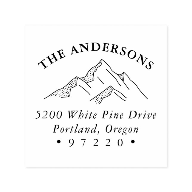 Rustic Mountains Return Address Self-inking Stamp (Design)