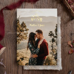Rustic Mountains Romantic Photo Wedding Foil Invitation at Zazzle