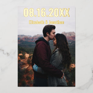 Rustic Mountains Save The Date Foil Invitation
