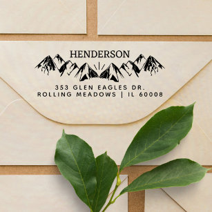 Rustic Mountains Simple Return Address Self-inking Stamp