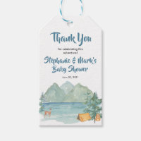 Rustic Mountains Watercolor Adventure Baby Shower Gift Tags