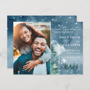 Rustic Mountains Wedding Budget Save the Date Card