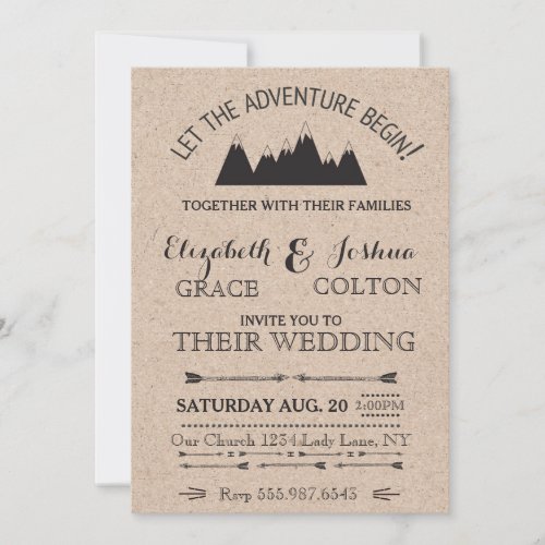 Rustic Mountains Wedding Invitation