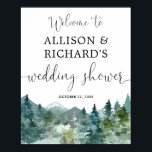 Rustic mountains wedding shower welcome sign<br><div class="desc">For more advanced customization of this design,  simply select the "Customize It" button above!</div>