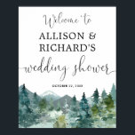 Rustic mountains wedding shower welcome sign<br><div class="desc">For more advanced customization of this design, simply select the "Customize It" button above!</div>
