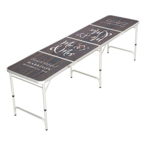 Rustic Mr and Mrs Wedding Beer Pong Table