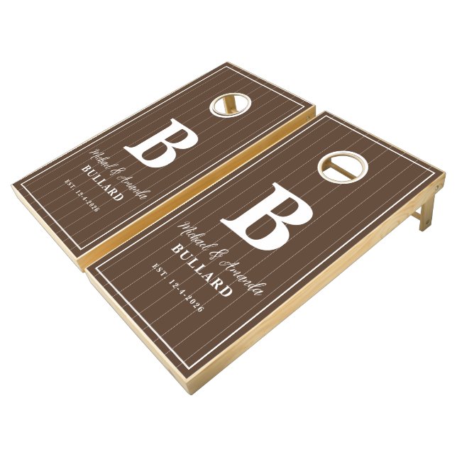 Rustic Mr. and Mrs. Wedding Cornhole Game Set (Angled)