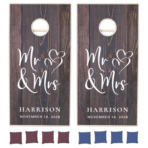 Rustic Mr and Mrs Wedding Cornhole Set