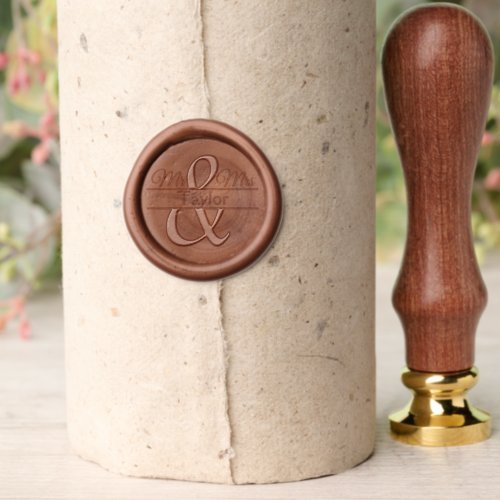 Rustic Mr and Mrs Wedding Wax Seal Stamp
