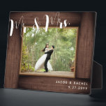 Rustic Mr. & Mrs. Modern Wedding Photo Frame<br><div class="desc">This design features a faux rustic wood "frame" and modern script text. Click the customize button for more flexibility in modifying the text. Variations of this design, different paper types, as well as coordinating products are available in our shop, zazzle.com/store/doodlelulu. Contact us if you need this design applied to a...</div>