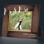 Rustic Mr. & Mrs. Modern Wedding Photo Frame<br><div class="desc">This design features a faux rustic wood "frame" and modern script text. Click the customize button for more flexibility in modifying the text. Variations of this design, different paper types, as well as coordinating products are available in our shop, zazzle.com/store/doodlelulu. Contact us if you need this design applied to a...</div>