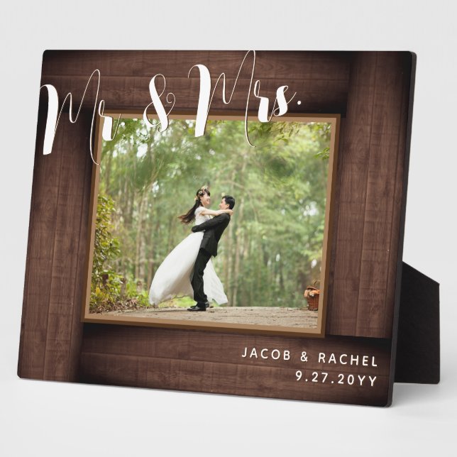Rustic Mr. & Mrs. Modern Wedding Photo Frame (Side)