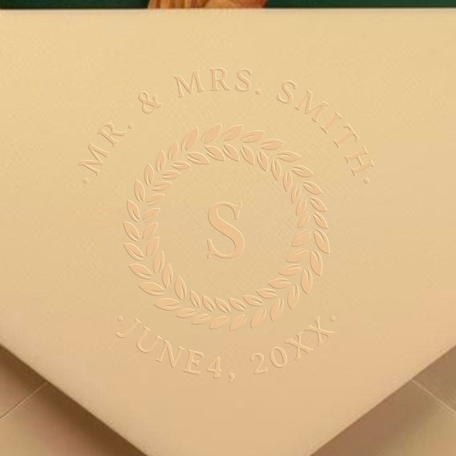 Rustic Mr & Mrs Monogram Wedding Date Embosser (Creator Uploaded)