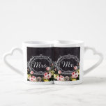 rustic mr. mrs  vintage flowers Chalkboard wedding Coffee Mug Set<br><div class="desc">rustic chic vintage floral chalkboard wedding invitations and country blackboard wedding favors.</div>