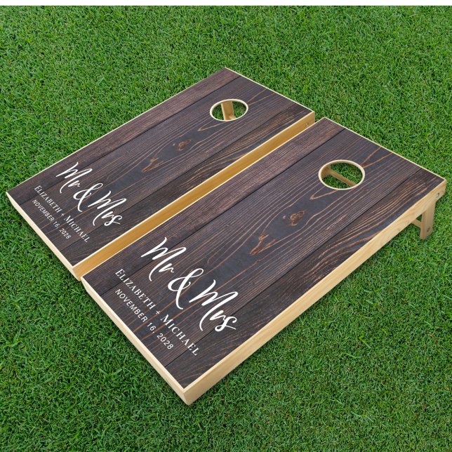 Rustic Mr Mrs Wedding Cornhole Set (Creator Uploaded)