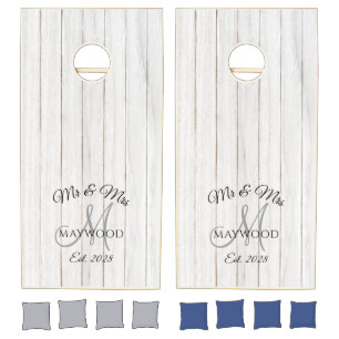 Rustic Mr Mrs Wedding  Cornhole Set