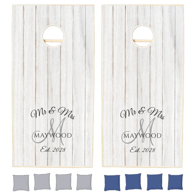 Rustic Mr Mrs Wedding  Cornhole Set (Set)