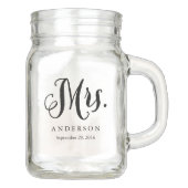 Rustic Mrs. Wedding Mason Jar (Front)