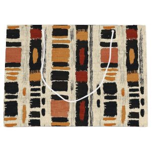 Rustic Mudcloth Geometric Pattern (1) Large Gift Bag