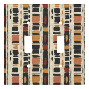Rustic Mudcloth Geometric Pattern (1) Light Switch Cover