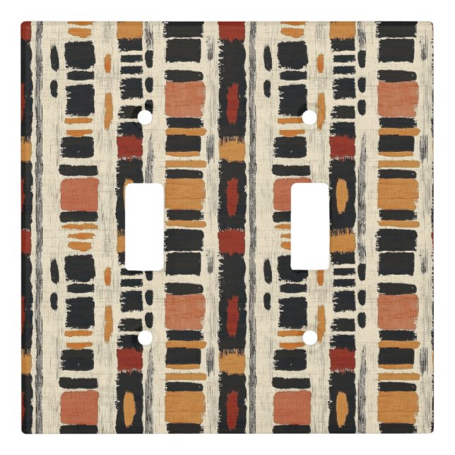 Rustic Mudcloth Geometric Pattern (1) Light Switch Cover (Front)