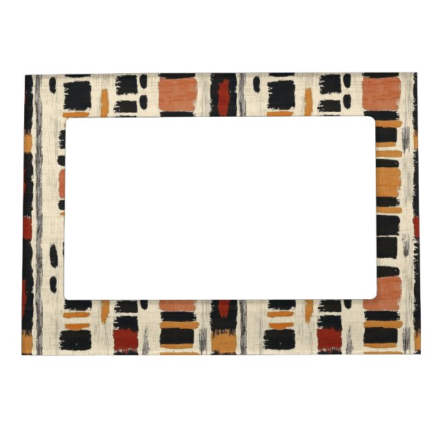 Rustic Mudcloth Geometric Pattern (1) Magnetic Frame (Front)