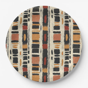 Rustic Mudcloth Geometric Pattern (1) Paper Plates