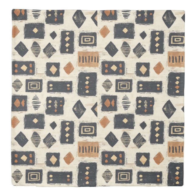 Rustic Mudcloth Geometric Pattern (2) Duvet Cover (Front)