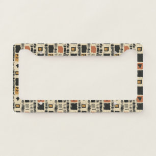 Rustic Mudcloth Geometric Pattern (2) License Plate Frame