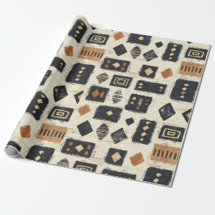 Rustic Mudcloth Geometric Pattern (2) Wrapping Paper