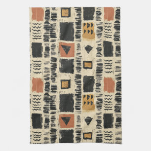 Rustic Mudcloth Geometric Pattern (3) Kitchen Towel
