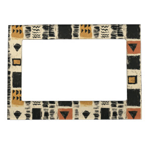 Rustic Mudcloth Geometric Pattern (3) Magnetic Frame