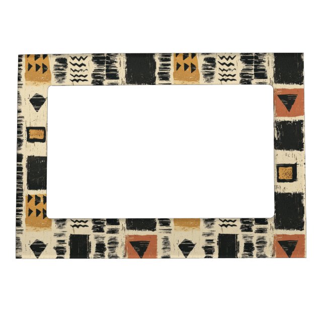 Rustic Mudcloth Geometric Pattern (3) Magnetic Frame (Front)