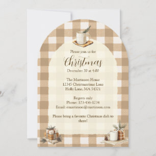 Rustic Mugs Gifts Brown Gingham Christmas Arch  Invitation