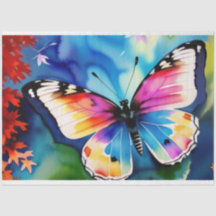Rustic Multicolor Watercolor Butterfly