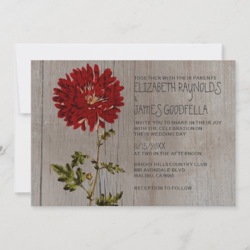 Rustic Mums Wedding Invitations