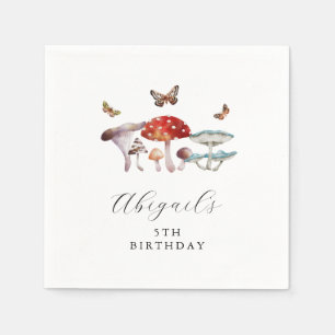 Rustic Mushroom Birthday Party Napkins