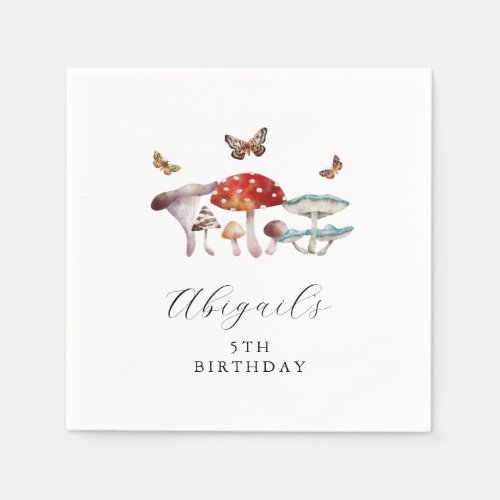 Rustic Mushroom Birthday Party Napkins