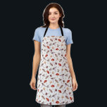 Rustic Mushroom Pattern Apron<br><div class="desc">Whimsical apron featuring watercolor illustration of various mushrooms.</div>