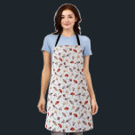 Rustic Mushroom Pattern Apron<br><div class="desc">Whimsical apron featuring watercolor illustration of various mushrooms.</div>