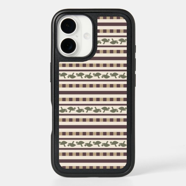 Rustic Mushroom Stripe Pattern Otterbox iPhone Case (Back)