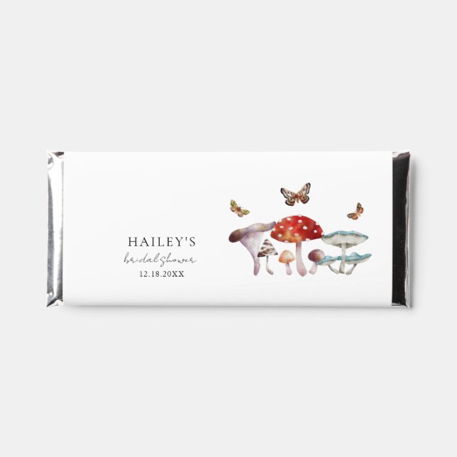 Rustic Mushroom Theme Bridal Shower  Hershey Bar Favors (Front)