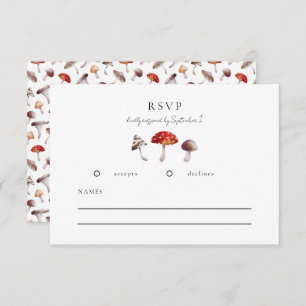 Rustic Mushroom Wedding RSVP Card