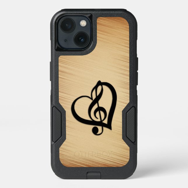 Rustic Music Design Heart Otterbox iPhone Case (Back)