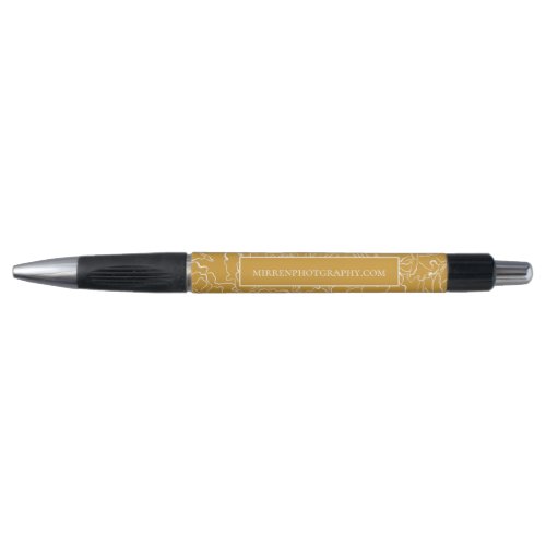 Rustic Mustard Simply Floral Personalized Pen