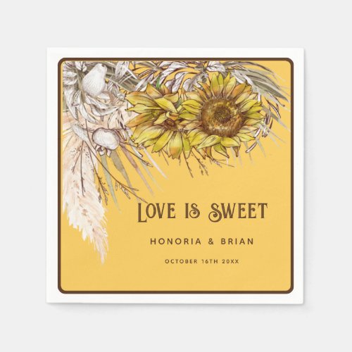 Rustic Mustard Sunflower 2 Napkins