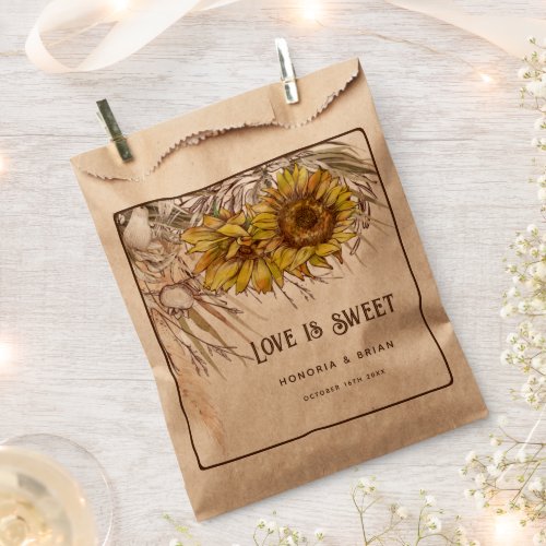 Rustic Mustard Sunflower Favor Bag